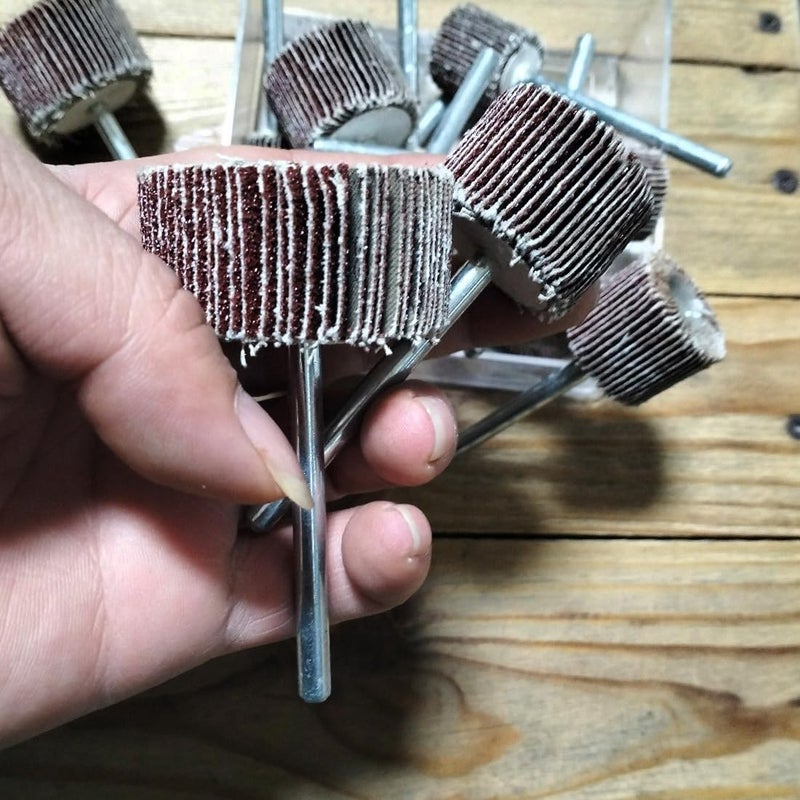 JUNLIXN 10 Pcs 90mm Extra Long Flap Wheels Sander, Extended 1/4'' Shank Abrasive Flap Wheel for Drill, Grinder, Rotary Tools (20/25/30/40/50mm) - Image 3